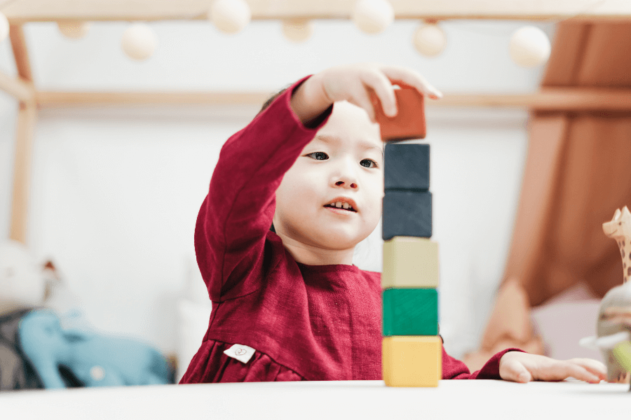 Indiana ABA Therapy child playing with blocks