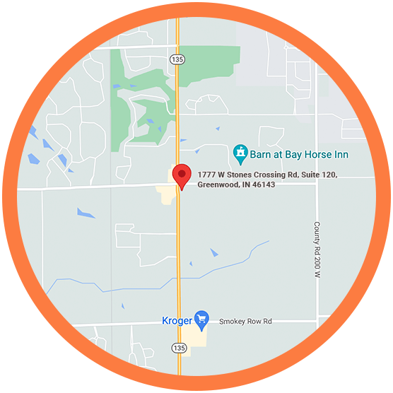 A map of Circle City ABA – Center Grove located at: 1777 W Stones Crossing Road, Suite 120, Greenwood, IN 46143