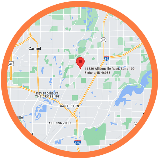 A map of Circle City ABA – Fishers located at: 11530 Allisonville Road, Suite 100, Fishers, IN 46038