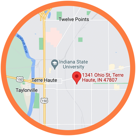 A map of Circle City ABA – Terre Haute located at: 1341 Ohio Street, Terre Haute, IN 47807