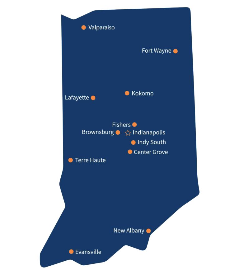 Map of Indiana ABA Therapy Center locations